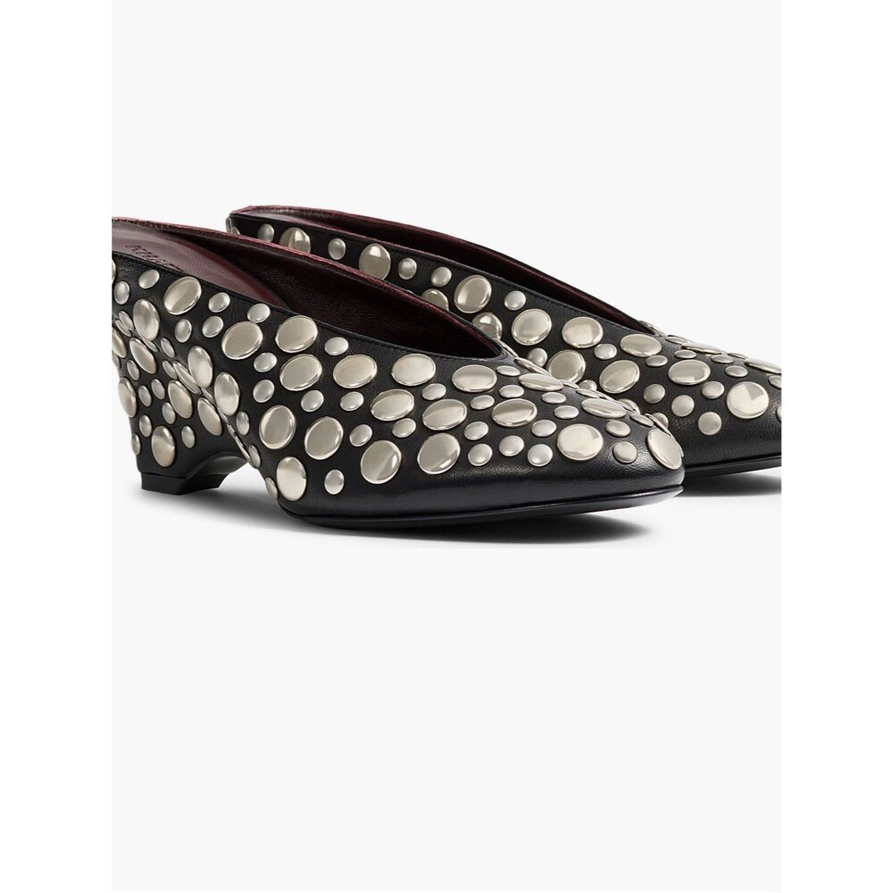 Khaite Cloak Mules Studded Black  7.5